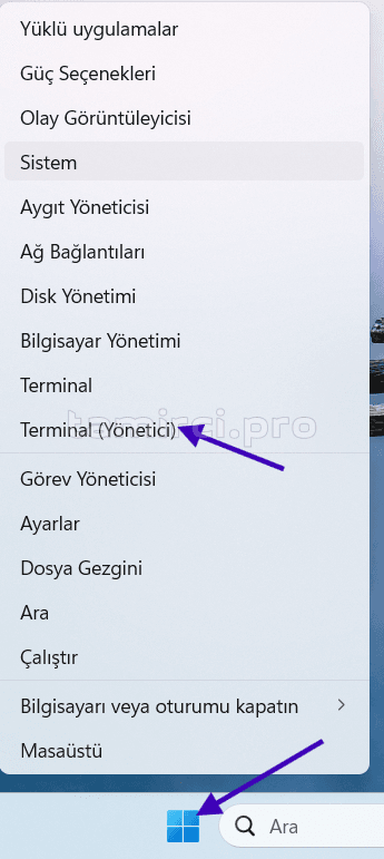 Windows Terminal’i yönetici olarak başlatmak